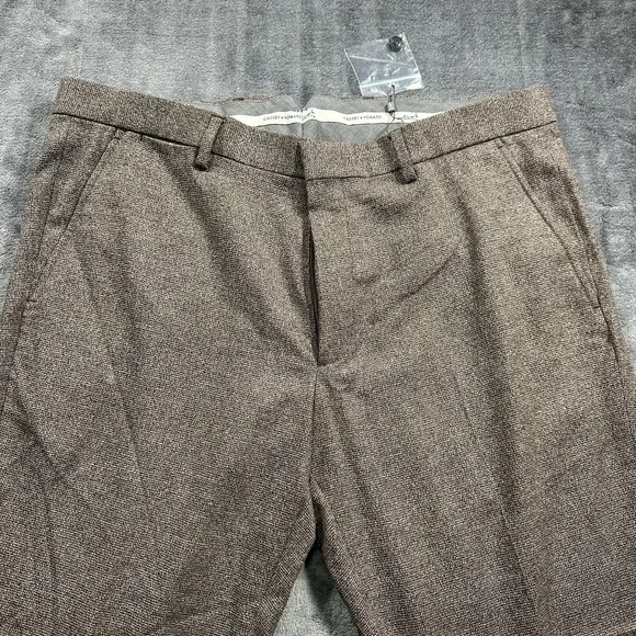 Crosby & Howard Wool Dress Pants Mens 38x30 Tweed Plaid Trousers Tollegno 1900 - Picture 2 of 10